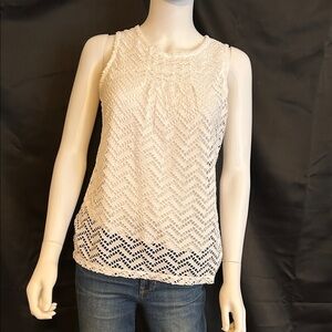 Banana Republic Cream Lace Tank Top J/W